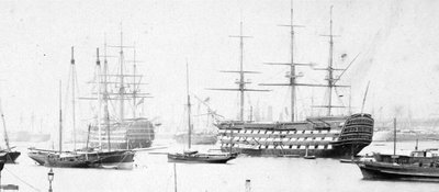HMS Victory left & HMS Wellington right AD_1890 KW.jpg
